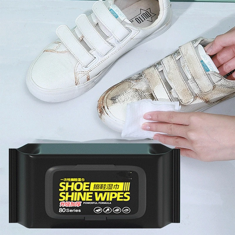 White Sneaker Care Kit - Portable Outdoor Shoe Cleaner Wipes -