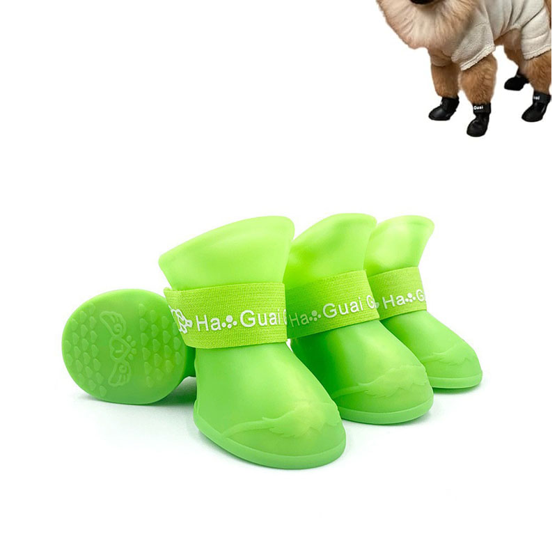 Shoe Polish Cream - 4pc Waterproof Silicone Dog Rain Boots