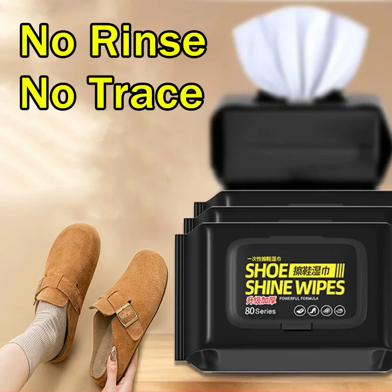 White Sneaker Care Kit - Portable No-Rinse Shoe Cleaning Wipes Disposable